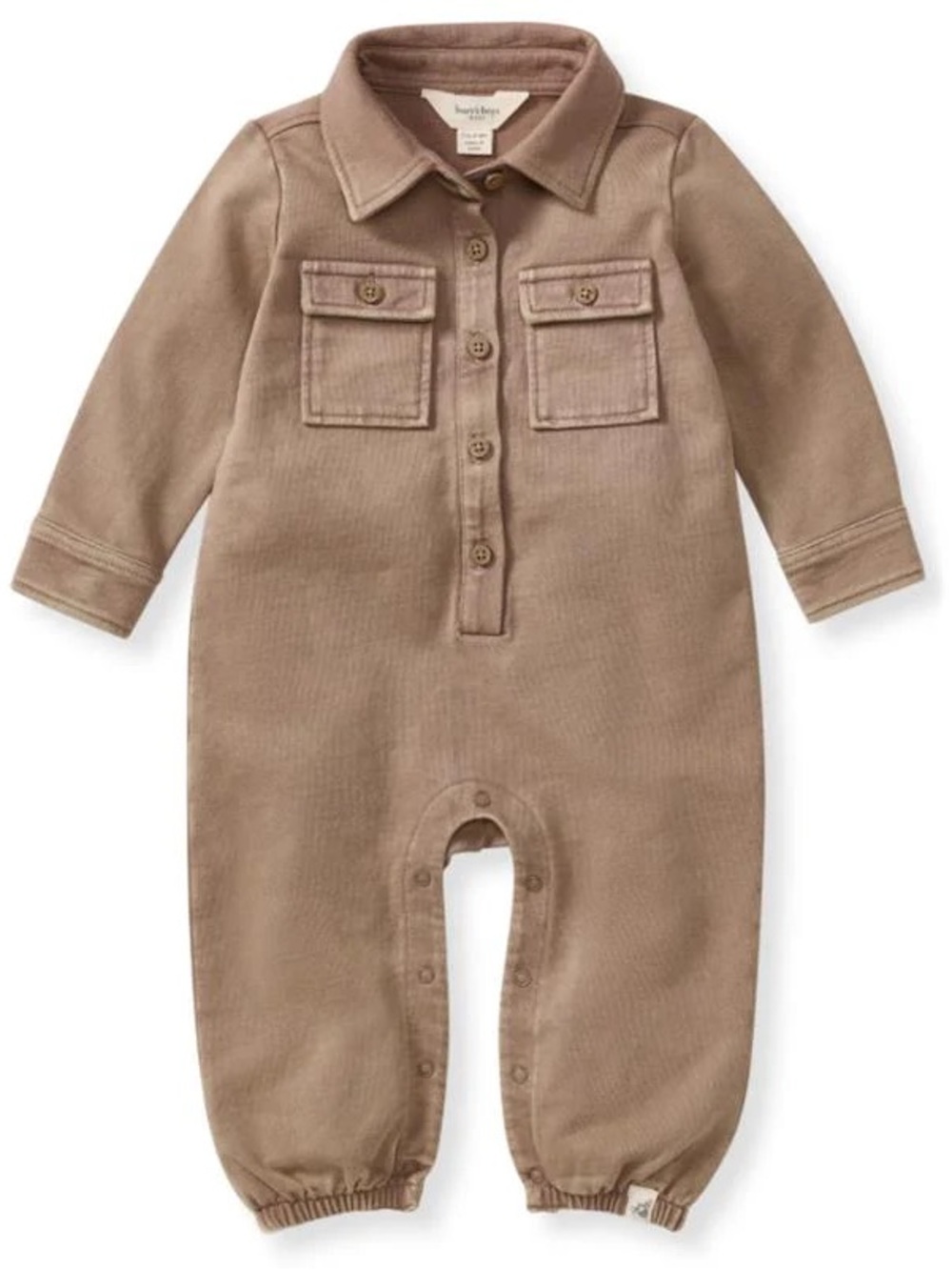 Burt's Bees Baby Button Down Organic Cotton Jumpsuit - Hunter - Size 12 months